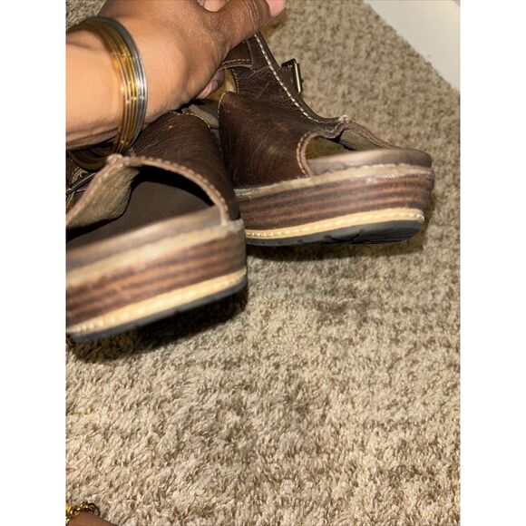 Timberland Earthkeepers Danforth Brown Wedge Leather Sandals Size 9 Anti-Fatigue - Picture 12 of 15
